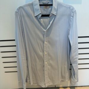 Faherty Mens Blue and White Striped Movement Casual Shirt